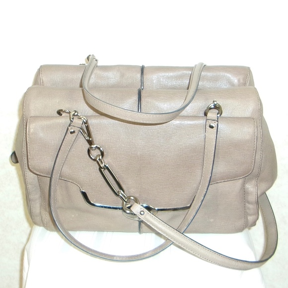Coach Madison Madeline East West  Pebbled Leather 2 Way Satchel 25246 Taupe(VGUC - Picture 2 of 12